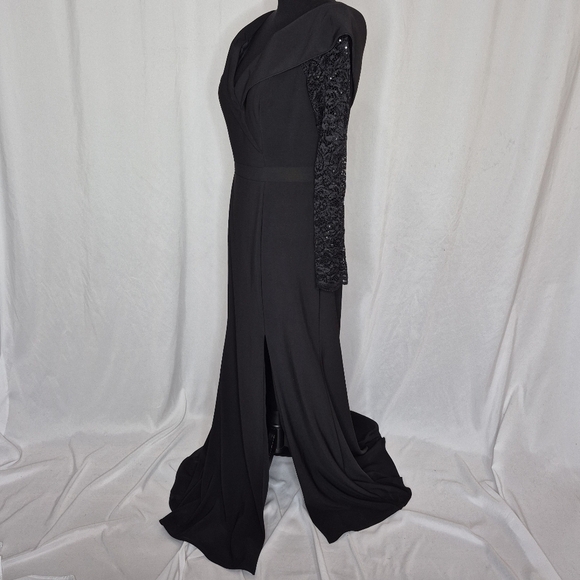 Xscape Off The Shoulder Sweetheart Neckline Lacey Sleeve Formal Dress - Size 16 - Picture 4 of 16